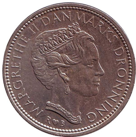 Монета 10 крон. 1982 год, Дания. Монета 10 крон. 1982 год, Дания.