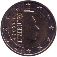 Монета 2 евро. 2002 год, Люксембург.