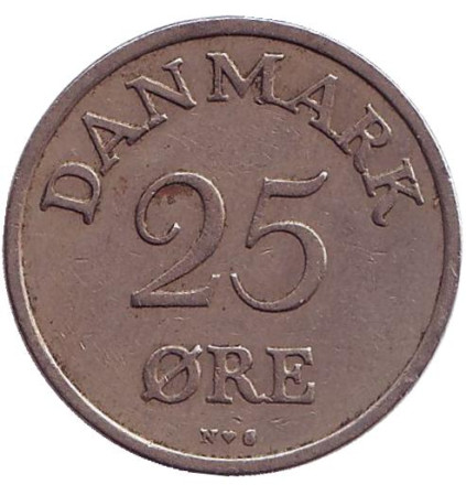 Монета 25 эре. 1950 год, Дания.