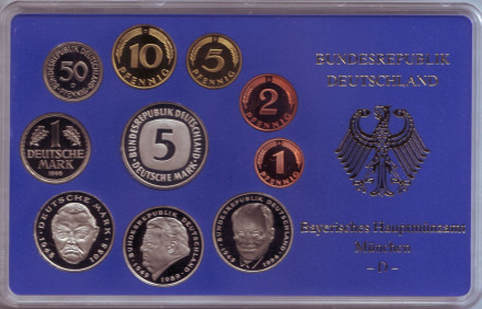 Набор монет ФРГ (10 шт.). 1996 год. (D), ФРГ. Пруф!