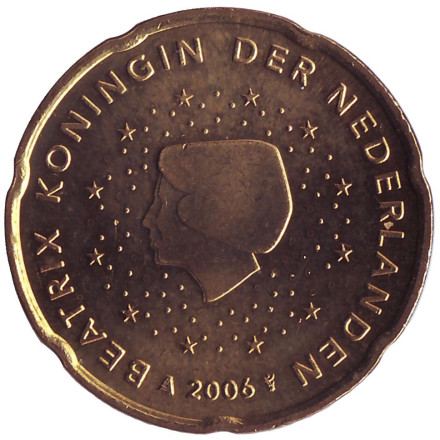 Монета 20 евроцентов. 2006 год, Нидерланды.