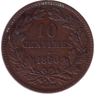Монета 10 сантимов. 1860 год, Люксембург. Монета 10 сантимов. 1860 год, Люксембург.