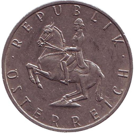 Монета 5 шиллингов. 1969 год, Австрия. Всадник.
