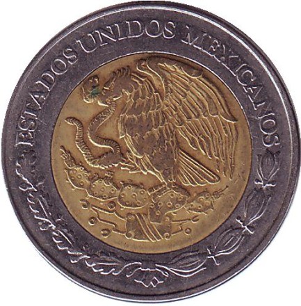 Монета 2 песо. 2000 год, Мексика. Монета 2 песо. 2000 год, Мексика.