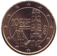 Монета 10 центов, 2015 год, Австрия.
