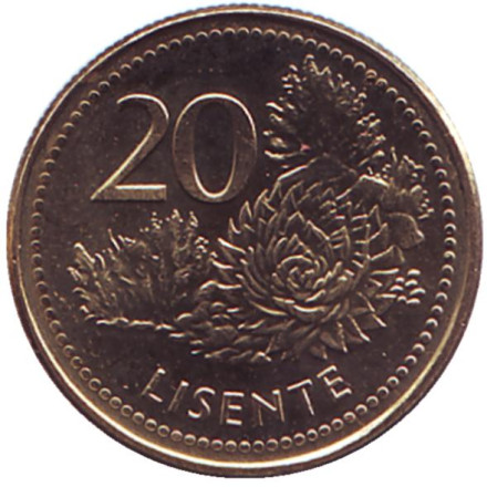 Монета 20 лисенте. 2018 год, Лесото. Цветок.