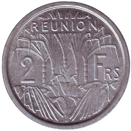 Монета 2 франка. 1971 год, Реюньон.