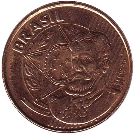 Монета 25 сентаво. 2014 год, Бразилия. Мануэл Деодору да Фонсека.
