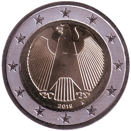Монета 2 евро. 2019 год (A), Германия.