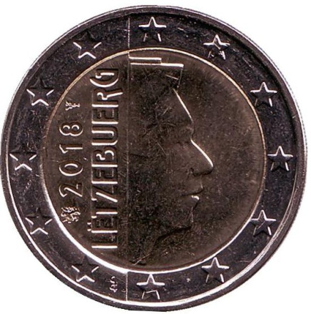 Монета 2 евро. 2018 год, Люксембург.