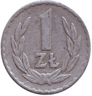 Монета 1 злотый. 1969 год, Польша. Монета 1 злотый. 1969 год, Польша.