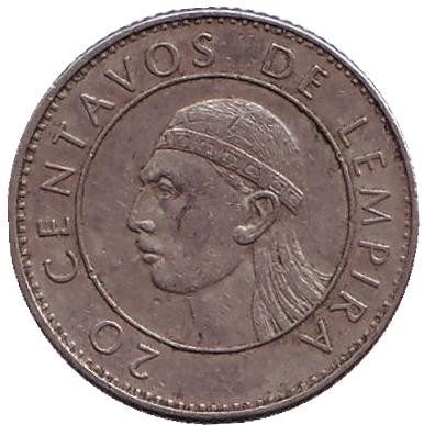 Монета 20 сентаво. 1978 год, Гондурас.