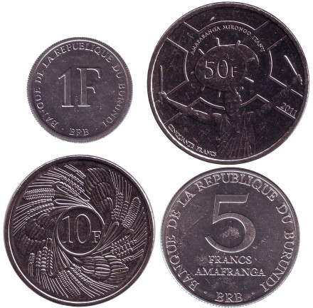 Набор монет Бурунди (4 шт.) 1980-2011 гг., Бурунди.