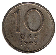 Монета 10 эре. 1949 год. Швеция. Монета 10 эре. 1949 год. Швеция.