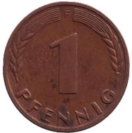 Монета 1 пфенниг. 1969 год (F), ФРГ. Дубовые листья. Монета 1 пфенниг. 1969 год (F), ФРГ. Дубовые листья.