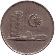 Монета 20 сен. 1988 год, Малайзия. Здание парламента. Монета 20 сен. 1988 год, Малайзия. Здание парламента.