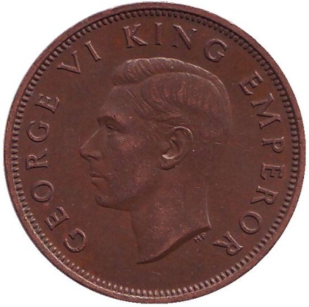 Монета 1/2 пенни, 1947 год, Новая Зеландия. Амулет-талисман Хей-Тики. Монета 1/2 пенни, 1947 год, Новая Зеландия. Амулет-талисман Хей-Тики.