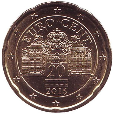 Монета 20 центов, 2016 год, Австрия.