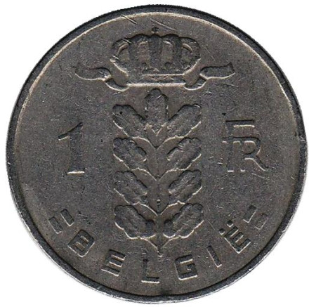 Монета 1 франк. 1954 год, Бельгия. (Belgie)
