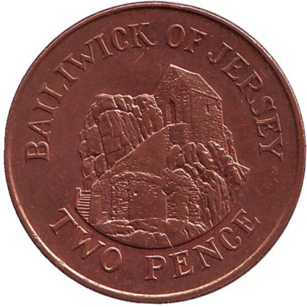 Монета 2 пенса. 1992 год, Джерси. (магнитная) Музей в городе Сент-Хелиер.