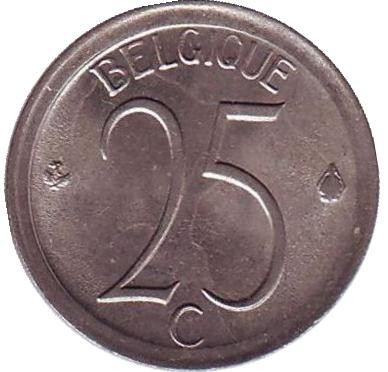 Монета 25 сантимов. 1971 год, Бельгия. (Belgique)