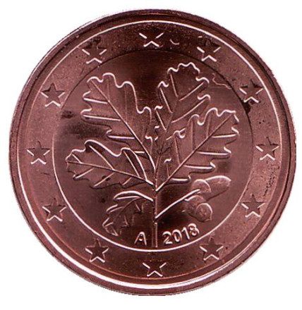 Монета 5 центов. 2018 год (А), Германия.