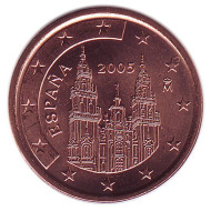 Монета 5 центов. 2005 год, Испания. Монета 5 центов. 2005 год, Испания.