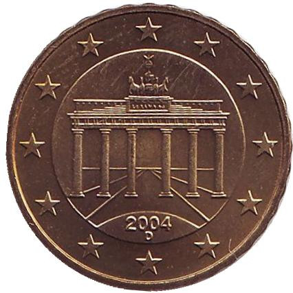 Монета 10 центов. 2004 год (D), Германия.