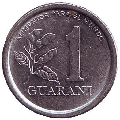 Монета 1 гуарани. 1978 год, Парагвай.