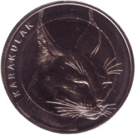 Монета 1 куруш. 2021 год, Турция. Каракал. Монета 1 куруш. 2021 год, Турция. Каракал.