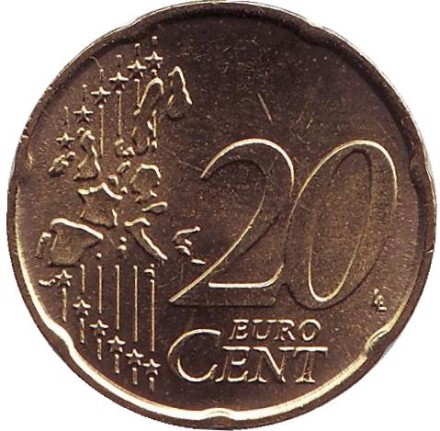 Монета 20 центов. 2012 год, Финляндия. Монета 20 центов. 2012 год, Финляндия.