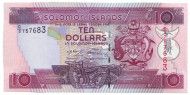 Банкнота 10 долларов. 2005-2009 г., Соломоновы острова. Тип 2. Банкнота 10 долларов. 2005-2009 г., Соломоновы острова. Тип 2.