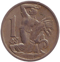 Монета 1 крона. 1922 год, Чехословакия.