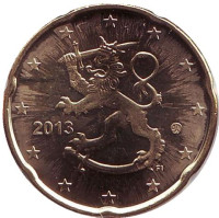 Монета 20 центов. 2013 год, Финляндия.