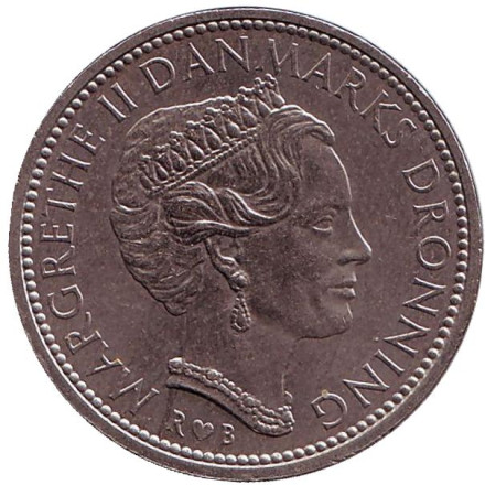 Монета 10 крон. 1988 год, Дания. Монета 10 крон. 1988 год, Дания.