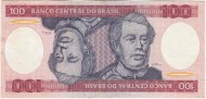 Банкнота 100 крузейро. 1984 год, Бразилия. Луиш Алвиш ди Лима и Силва (герцог Кашиас).P-198b. Банкнота 100 крузейро. 1984 год, Бразилия. Луиш Алвиш ди Лима и Силва (герцог Кашиас).P-198b.