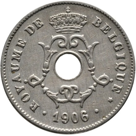 Монета 10 сантимов. 1906 год, Бельгия. (Belgique). Монета 10 сантимов. 1906 год, Бельгия. (Belgique).