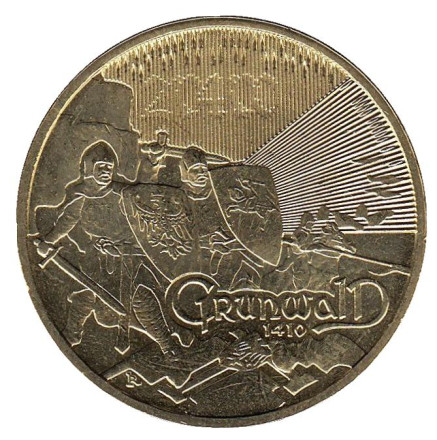 Монета 2 злотых, 2010 год, Польша. 600 лет Грюнвальдской битвы.