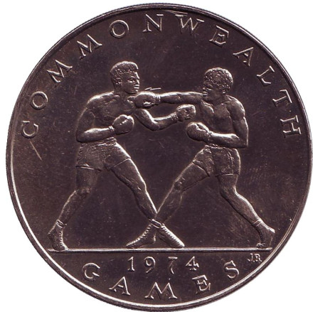 Монета 1 тала. 1974 год, Самоа. Бокс. Х Игры Содружества.