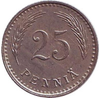 Монета 25 пенни. 1938 год, Финляндия.
