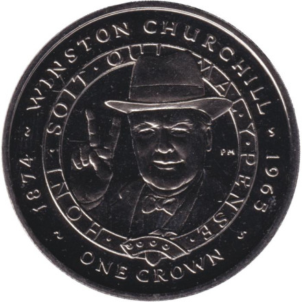 Монета 1 крона, 2007 год, Фолклендские острова. Великие Британцы. Уинстон Черчилль.