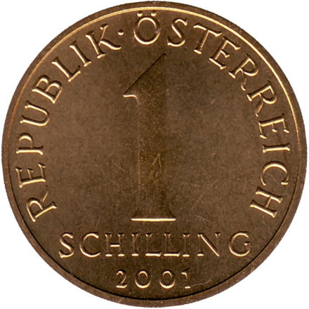 Монета 1 шиллинг. 2001 год, Австрия. Эдельвейс.