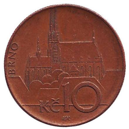 Монета 10 крон, 2003 год, Чехия. Брно.