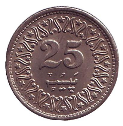 Монета 25 пайсов. 1993 год, Пакистан. UNC.