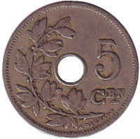 5 сантимов. 1902 год, Бельгия. (Belgie) 