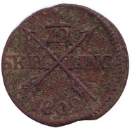 Монета 1/12 скиллинга. 1802 год, Швеция. Монета 1/12 скиллинга. 1802 год, Швеция.