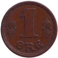 Монета 1 эре. 1913 год, Дания.