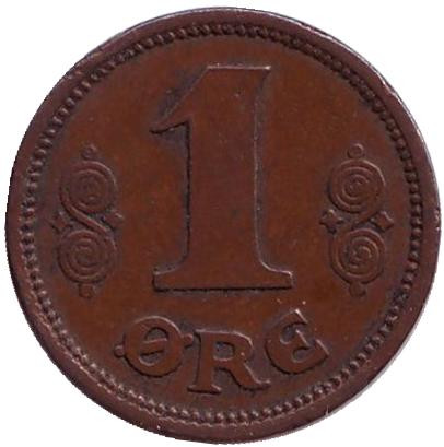 Монета 1 эре. 1913 год, Дания.