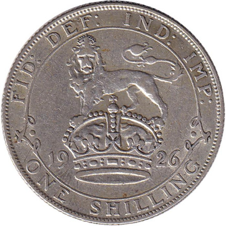 Монета 1 шиллинг. 1926 год, Великобритания.