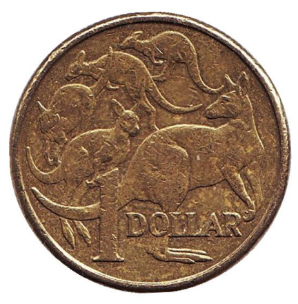 Монета 1 доллар. 2009 год, Австралия. Кенгуру.